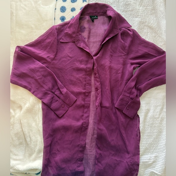 Magenta button up Windsor top size xs - Picture 1 of 3